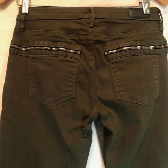 RtA Jagger Skinny Ankle Jeans, Commando Olive Green Utility Style 26 - Picture 12 of 16